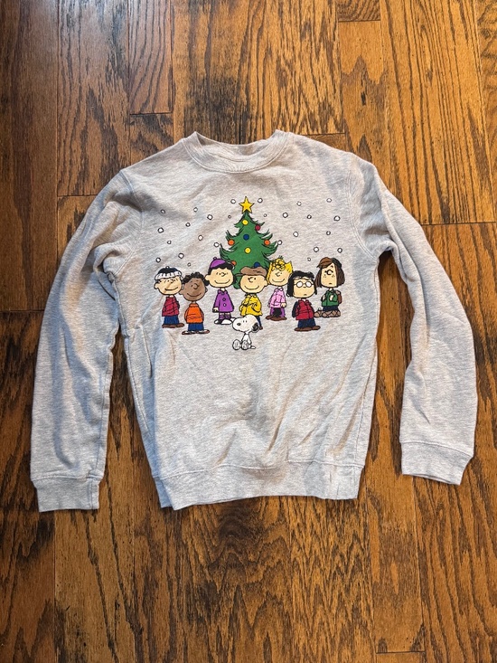 Peanuts Tops - Peanuts Christmas Sweatshirt SMALL  Light Up Charlie Brown Snoopy Holiday Gray